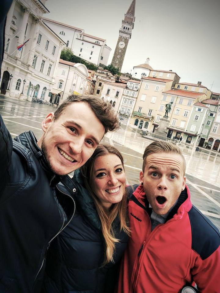 Three colleagues at the Young Statisticians Meeting in Ljubljana